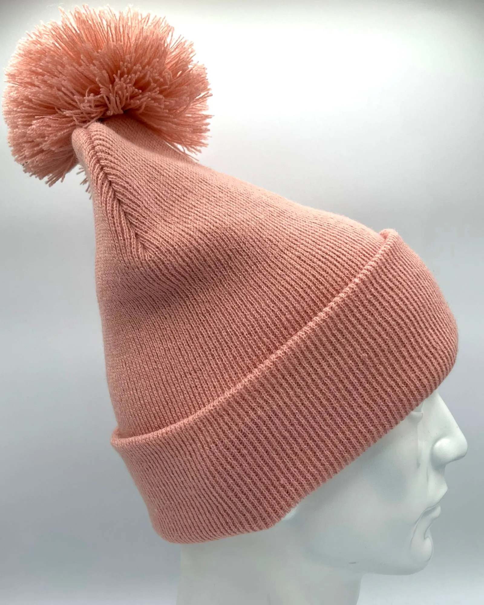 PTD107 HAAKWEAR Pom Pom Beanie - Made in USA - Pearl Pink