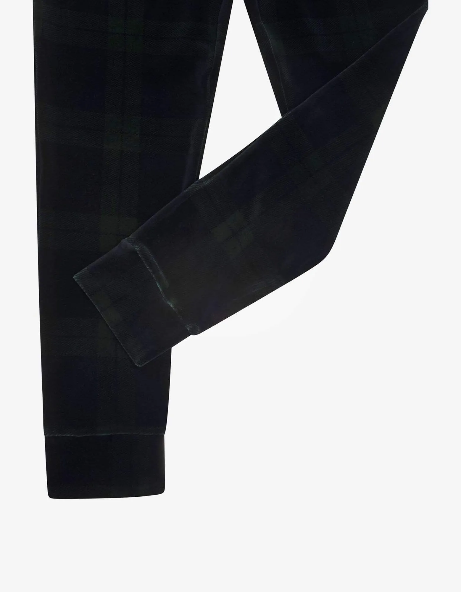 Ralph Lauren Purple Label Tartan Print Velvet Track Pants