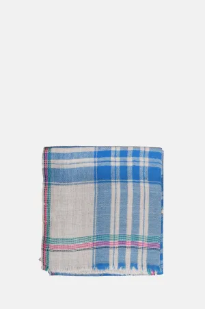 Tartan Scarf Beige & Blue