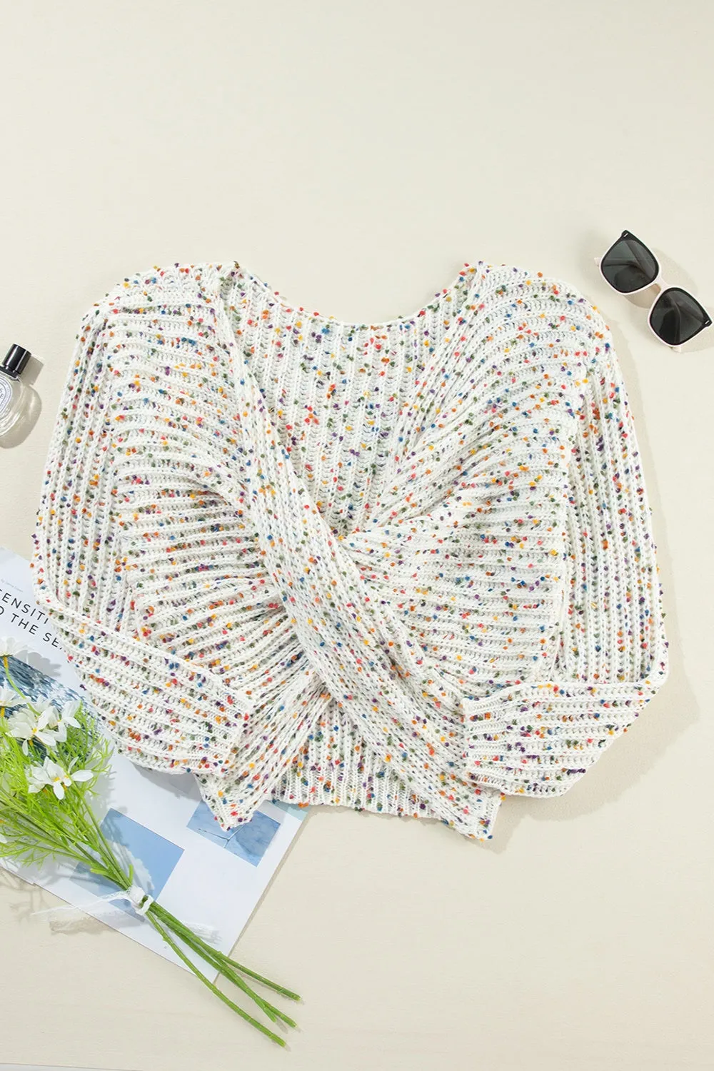 Twisted Confetti Boat Neck Sweater