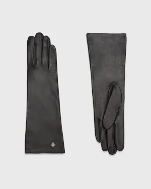 Valerie Long Black Leather Gloves