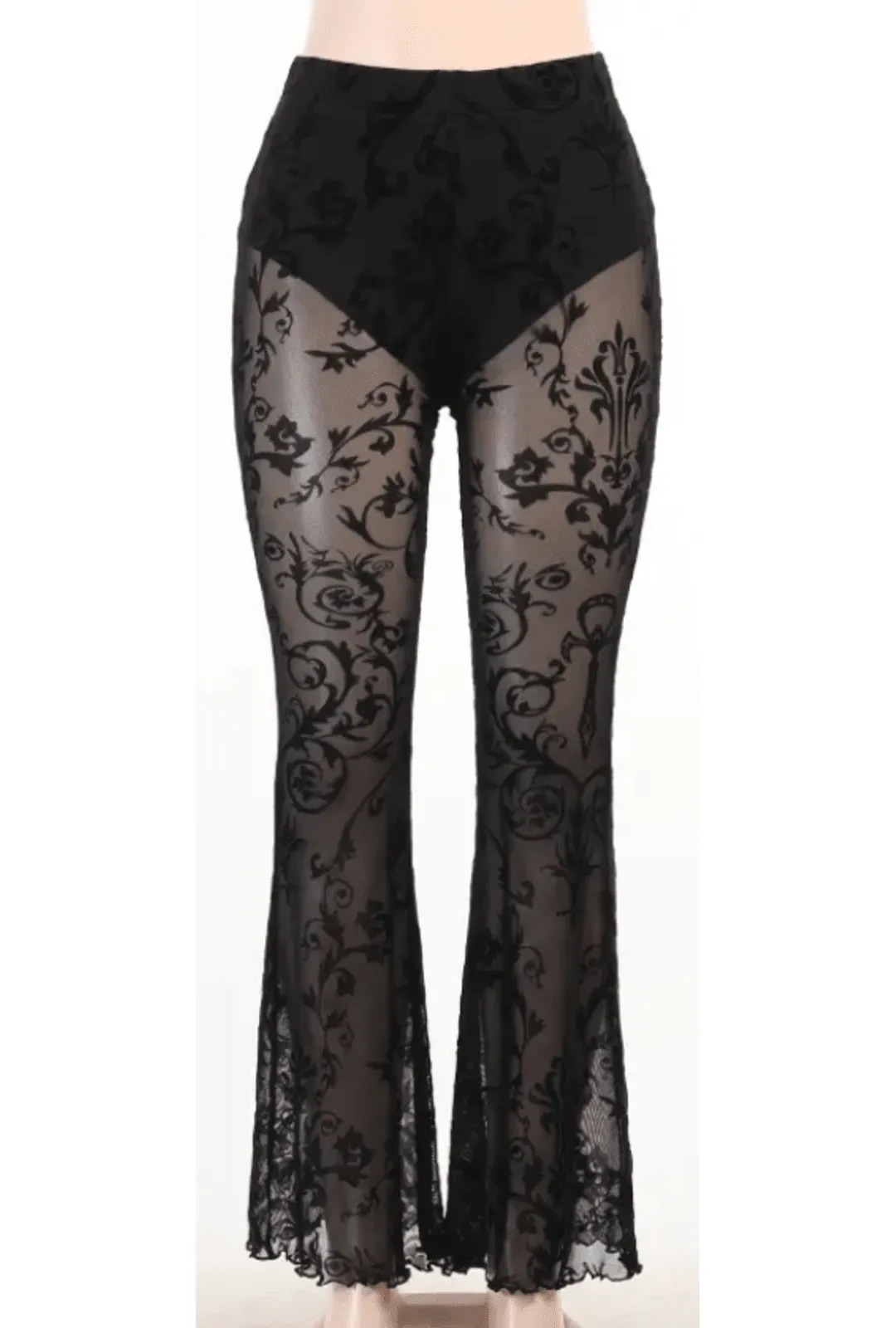 Velvet Overlay Goth Pants