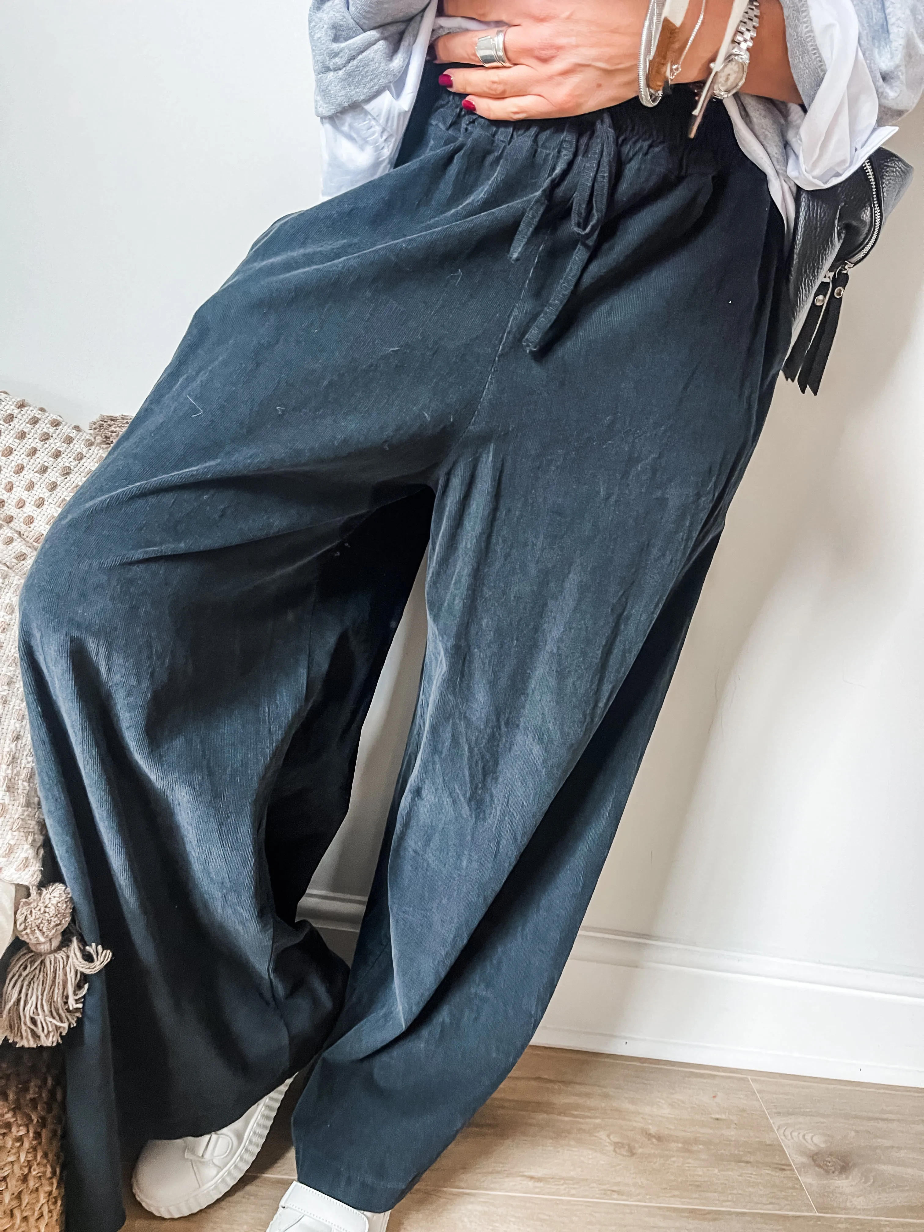 Wide Leg Cord Trousers