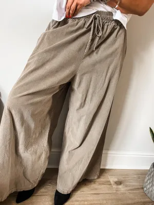 Wide Leg Cord Trousers