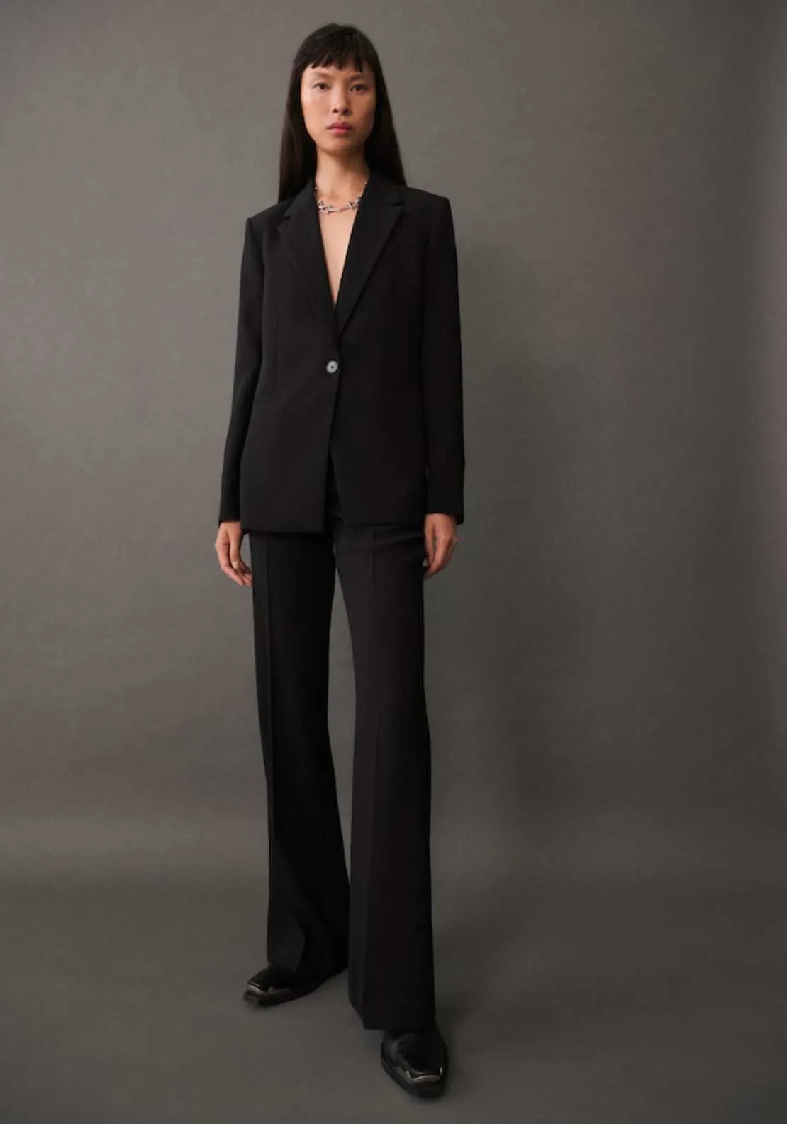 Wide leg suit trousers - Black