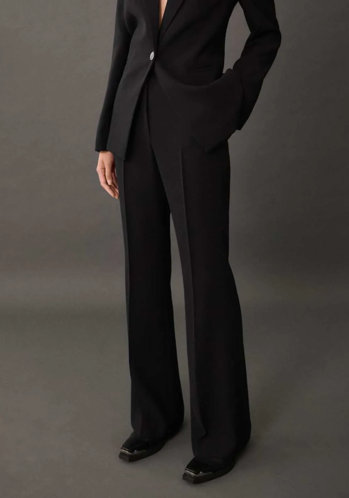 Wide leg suit trousers - Black