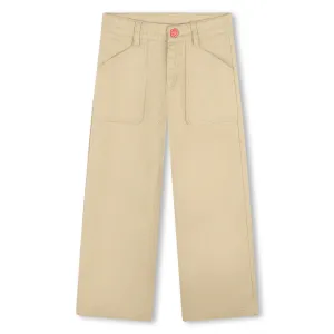 Wide Leg Twill Trousers