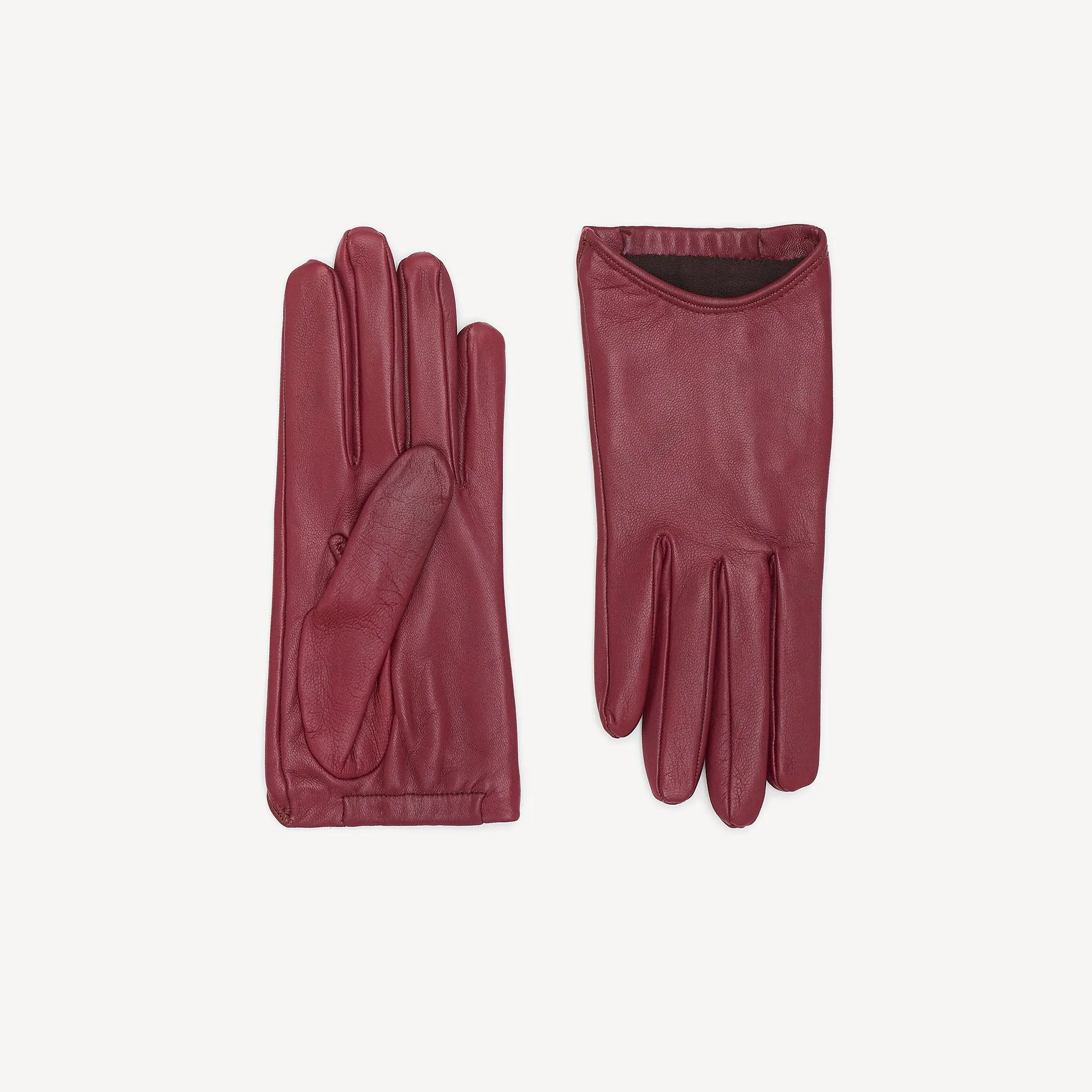 Women's Leather Gloves - Burgundy